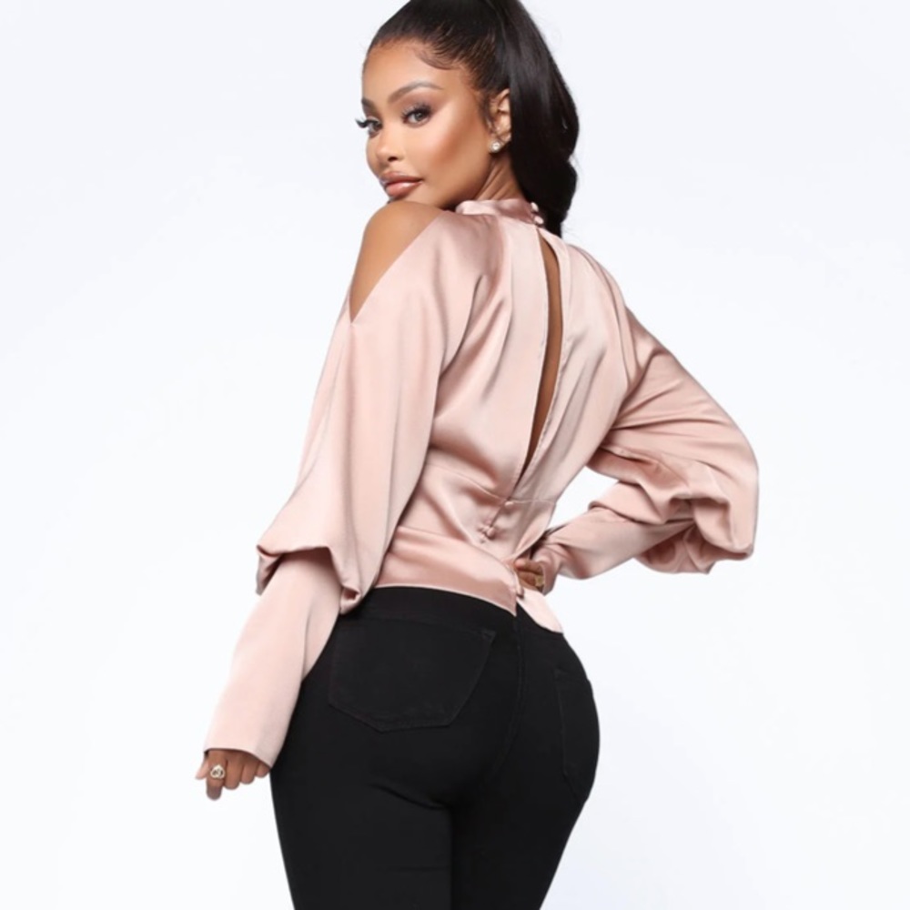 NWT All For The Attention Satin Top